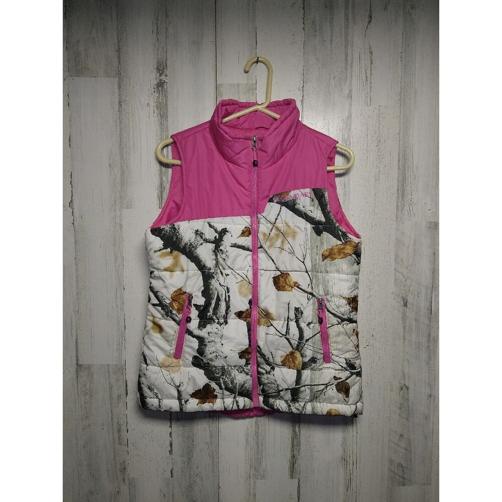Legendary Whitetails Womens Medium White Pink Camo Puffer Vest